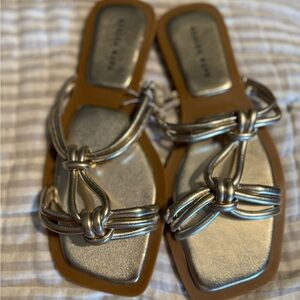 Azalea Wang Stetson Gold Women's Sandals